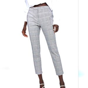 ZARA WOMEN’S PLAID HIGH RISE ANKLE PANTS SIZE 28 (US 6)